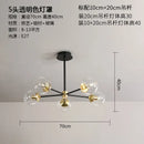 Modern black & gold glass ball led chandelier living room light