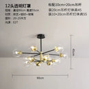 Modern black & gold glass ball led chandelier living room light