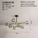 Modern black & gold glass ball led chandelier living room light