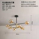 Modern black & gold glass ball led chandelier living room light