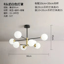 Modern black & gold glass ball led chandelier living room light