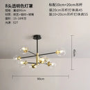 Modern black & gold glass ball led chandelier living room light