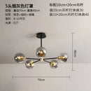 Modern black & gold glass ball led chandelier living room light