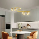Modern black & gold glass ball led chandelier pendant dining room