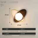 Modern black & gold glass ball led wall lamp bedroom sconce