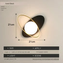 Modern black & gold glass ball led wall lamp bedroom sconce