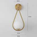 Modern black & gold glass ball led wall lamp bedroom sconce