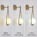 Modern black & gold glass ball led wall lamp bedroom sconce