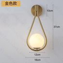 Modern black & gold glass ball led wall lamp bedroom sconce