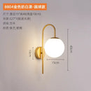 Modern black & gold glass ball led wall light bedroom sconce