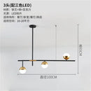 Modern black & gold glass ball pendant lamp dining room fixture