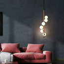 Modern black & gold glass ball pendant lights dining room 5 bulb