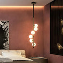Modern black & gold glass ball pendant lights dining room 5 bulb