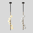 Modern black & gold glass ball pendant lights dining room 5 bulb