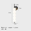 Modern black & gold glass bedside led wall lamp bedroom sconce