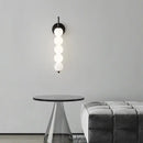 Modern black & gold glass bedside led wall lamp bedroom sconce