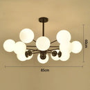 Modern black & gold glass globe pendant light for living room