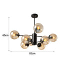 Modern black & gold glass globe pendant light for living room
