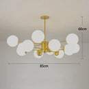 Modern black & gold glass globe pendant light for living room
