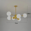 Modern black & gold glass globe pendant light for living room