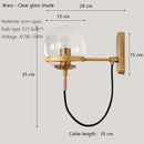 Modern black & gold glass globe wall sconce – bedroom lamp