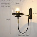 Modern black & gold glass globe wall sconce – bedroom lamp