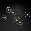 Modern black gold glass led chandelier living room light