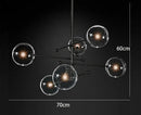 Modern black gold glass led chandelier living room light