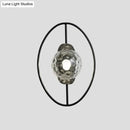 Modern black & gold glass orb wall lamp bedroom fixture