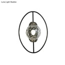 Modern black & gold glass orb wall lamp bedroom fixture