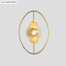 Modern black & gold glass orb wall lamp bedroom fixture