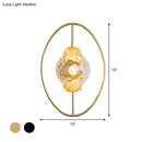 Modern black & gold glass orb wall lamp bedroom fixture