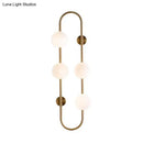 Modern black & gold globe wall sconce bedroom white glass light