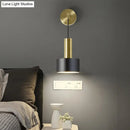 Modern black & gold grenade shaped wall lamp bedroom reading light