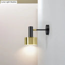 Modern black & gold grenade shaped wall lamp bedroom reading light