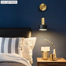 Modern black & gold grenade shaped wall lamp bedroom reading light