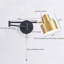 Modern black & gold iron art led wall lamp for bedroom