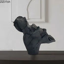Modern black & gold irregular shape vase bedroom abstract decor