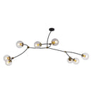DecorBites™ Molecular Suspension Island Light: Minimalist Black-Gold Metal Design with Ball Glass Shade