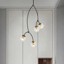 DecorBites™ Molecular Suspension Island Light: Minimalist Black-Gold Metal Design with Ball Glass Shade