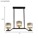 Modern black & gold island pendant light with clear crystal kitchen
