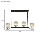 Modern black & gold island pendant light with clear crystal kitchen