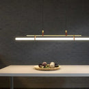 Modern black gold leather tube led pendant light – dining room