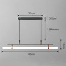 Modern black gold leather tube led pendant light – dining room