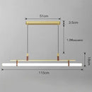 Modern black gold leather tube led pendant light – dining room