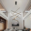 Modern black & gold led black ceiling chandelier dining room light