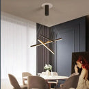 Modern black & gold led black ceiling chandelier dining room light