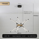 Modern black & gold led ceiling chandelier living room light