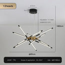 Modern black & gold led ceiling chandelier living room light