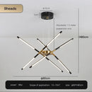 Modern black & gold led ceiling chandelier living room light